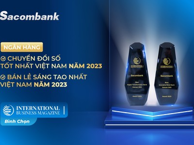 Sacombank nhận 2 giải thưởng quốc tế về chuyển đổi số và bán lẻ