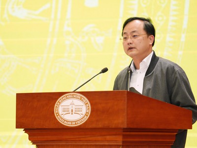 Ông Tô Huy Vũ, Chủ tịch Hội đồng thành viên Agribank phát biểu tại Hội nghị