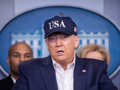 Tổng thống Mỹ Donald Trump tạo buổi họp báo ngày 14/3 ở Nhà Trắng. Ảnh: AP.