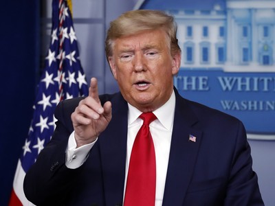 Tổng thống Mỹ Donald Trump tại cuộc họp báo ngày 26/3 ở Nhà Trắng. Ảnh: AP.