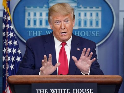 Tổng thống Mỹ Donald Trump tại cuộc họp hôm thứ Hai (6/4) ở Nhà Trắng. 