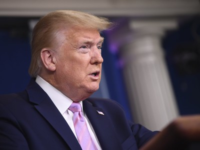 Tổng thống Mỹ Donald Trump tại cuộc họp báo chiều thứ Sáu (10/4) ở Nhà Trắng. Ảnh: Getty Images.