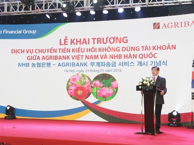 Chuyển tiền kiều hối không dùng tài khoản với Agribank và Nonghyup Bank - Hàn Quốc