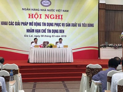 Thống đốc Ngân hàng Nhà nước Việt Nam Lê Minh Hưng phát biểu kết luận Hội nghị