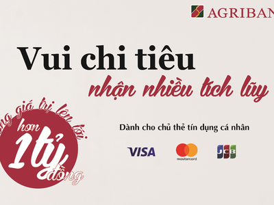 Vui chi tiêu nhận nhiều tích lũy cùng thẻ quốc tế Agribank 