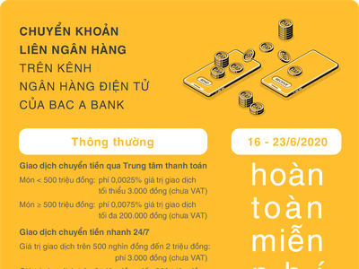 Ngày không tiền mặt 16/6 với nhiều ưu đãi lớn từ BAC A BANK