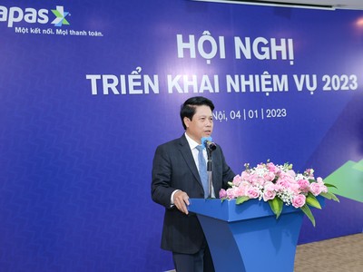 Phó Thống đốc Phạm Tiến Dũng phát biểu chỉ đạo tại Hội nghị triển khai nhiệm vụ 2023 của NAPAS