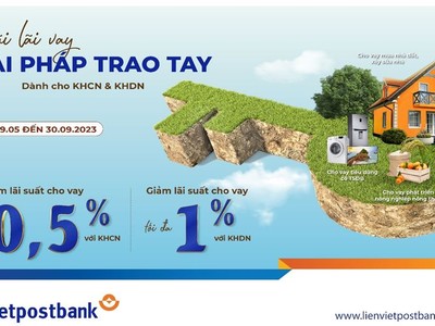 LPBank triển khai chương trình ưu đãi lãi suất cho khách hàng vay vốn hạn mức 15.000 tỷ đồng với mức lãi suất giảm từ 0,5 - 1%.