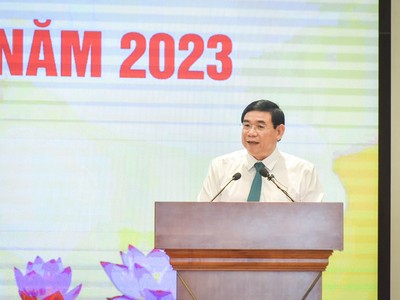 Ông Phan Đức Tú, Chủ tịch HĐQT BIDV phát biểu tại Hội nghị Sơ kết NHNN