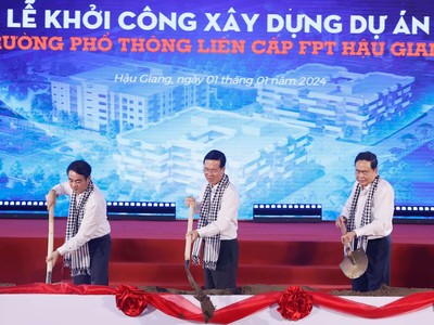 Chủ tịch nước Võ Văn Thưởng dự Lễ khởi công trường phổ thông liên cấp FPT Hậu Giang