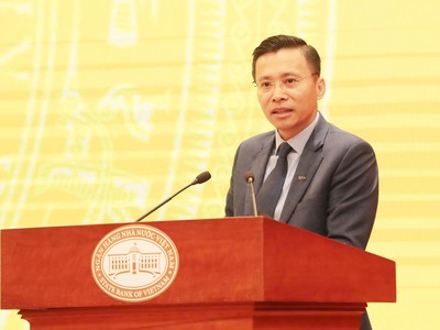 Ông Phạm Như Ánh, Tổng giám đốc Ngân hàng TMCP Quân đội (MB) phát biểu tại Hội nghị.