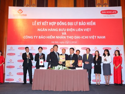 Dai-ichi Life Việt Nam là doanh nghiệp độc quyền cung cấp bảo hiểm qua hệ thống LienVietPostBank
