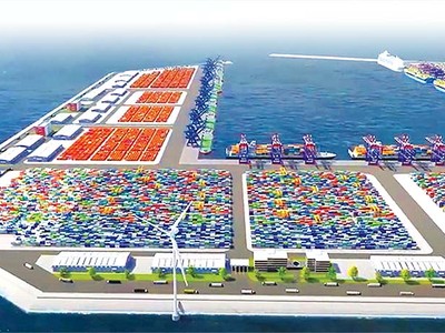 Phối cảnh bến cảng ngoài khơi cảng Trần Đề (Cần Thơ)