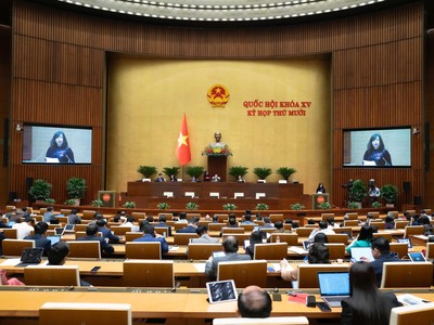 Bộ trưởng Bộ Y tế Đào Hồng Lan trình bày Báo cáo tiếp thu, giải trình trước khi Luật Dân số được thông qua vào sáng 10/12