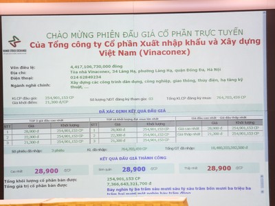 An Quý Hứng trúng giá trọn lô hơn 255,9 triệu cổ phiếu VCG