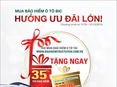 BIC giảm 35% phí bảo hiểm ô tô qua kênh trực tuyến