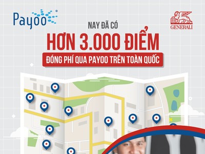 Generali Việt Nam ưu đãi  cho khách hàng đóng phí qua Payoo