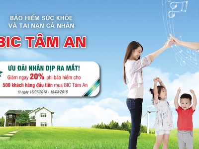 BIC giảm 20% phí bảo hiểm BIC Tâm An