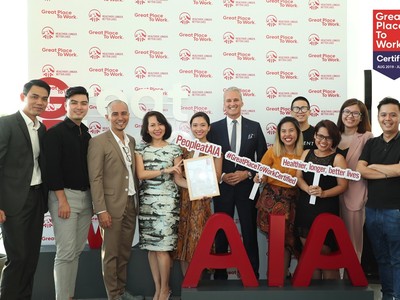 AIA Việt Nam được chứng nhận là Doanh nghiệp có “Môi trường làm việc lý tưởng”