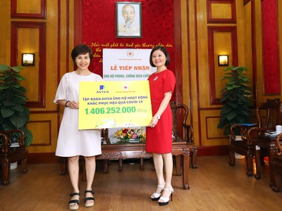 Aviva tài trợ hơn 1,4 tỷ đồng ủng hộ công tác khắc phục hậu quả do dịch bệnh COVID-19