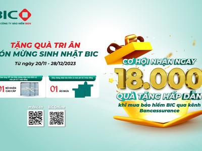 BIC dành 18.000 quà tặng khách hàng Bancassurance nhân dịp sinh nhật 18 năm