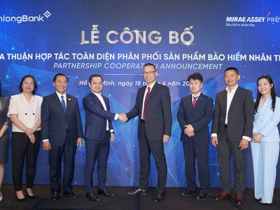 KienlongBank (KLB) sẽ bán các sản phẩm bảo hiểm của Mirae Asset Prévoir trên toàn hệ thống