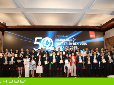 Chubb Life Việt Nam lần đầu được vinh danh tại giải thưởng Top 50 Doanh nghiệp Phát triển bền vững