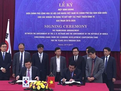 Việt Nam - Hàn Quốc ký Hiệp định hợp tác tín dụng ODA giai đoạn 2016-2020 trị giá 1,5 tỷ USD        