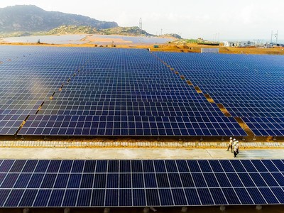 Nhà máy điện mặt trời tại Ninh Thuận do Công ty TNHH MTV Gelex Ninh Thuận xây dựng và vận hành