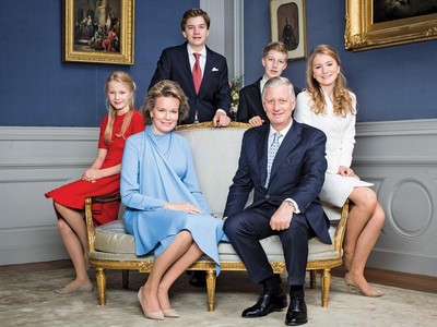 Quốc vương Bỉ Philippe và các thành viên Hoàng gia. Ảnh: Das Bogaerts