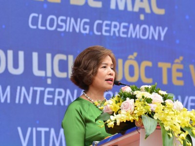Bà Cao Thị Ngọc Lan, Phó Chủ tịch Hiệp hội Du lịch Việt Nam cho biết, VITM Hà Nội 2020 có quy mô hơn 300 gian hàng. Ảnh: Tuấn Nam