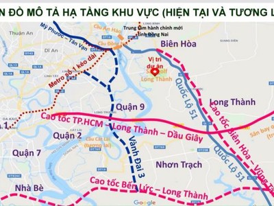 Bình đồ tuyến cao tốc Biên Hòa - Vũng Tàu.