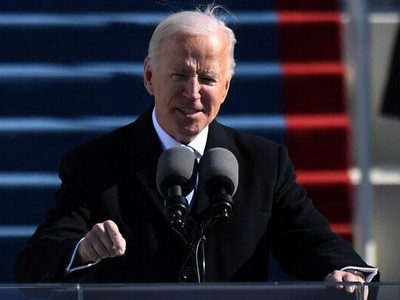 Tổng thống Mỹ Joe Biden phát biểu nhậm chức vào ngày 20/1 tại Điện Capitol, Washington, DC. Ảnh: AFP