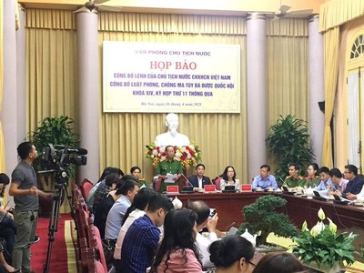 Họp báo công bố lệnh của Chủ tịch nước về việc công bố Luật Phòng, chống ma túy