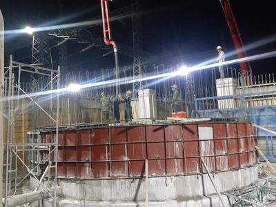 Thi công tại trạm biến áp Sơn Hà (Hà Nam)