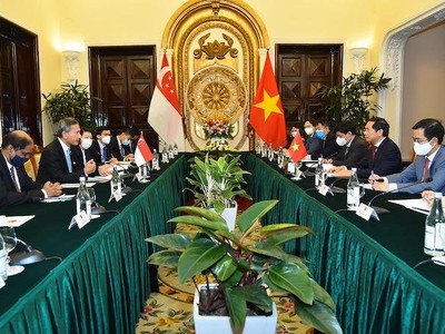Hội đàm song phương giữa Bộ trưởng Ngoại giao Bùi Thanh Sơn và Bộ trưởng Ngoại giao Singapore Vivian Balakrishnan