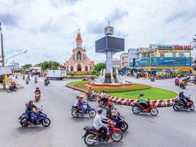 Một góc thành phố Ngã Bảy, tỉnh Hậu Giang