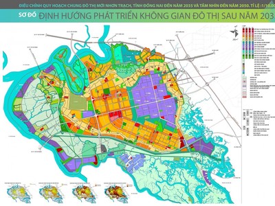 Sơ đồ quy hoạch Khu đô thị mới Nhơn Trạch tỷ lệ 1/10.000.