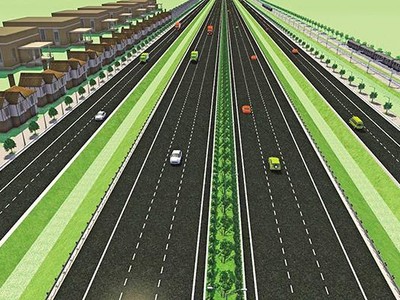 Phối cảnh một đoạn Dự án Đầu tư xây dựng đường Vành đai 4 - vùng Thủ đô