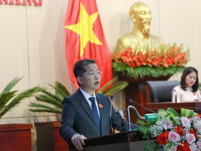 Bí thư Đà Nẵng Nguyễn Văn Quảng phát biểu tại kỳ họp thứu 7, HĐND TP. Đà Nẵng khóa 10