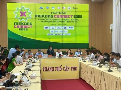 Quang cảnh buổi họp báo Diễn đàn Mekong Connect năm 2022