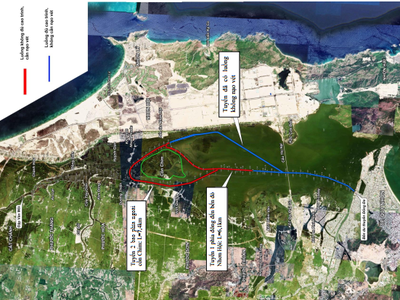 Luồng và hướng tuyến nạo vét luồng tàu phục vụ du lịch tại đầm Thị Nại.