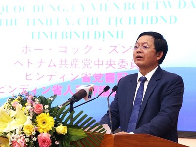 Ông Hồ Quốc Dũng, Bí thư Tỉnh ủy Bình Định khẳng định tỉnh luôn tạo điều kiện tốt nhất để chào đón các nhà đầu tư Nhật Bản. Ảnh: Trang Lê.