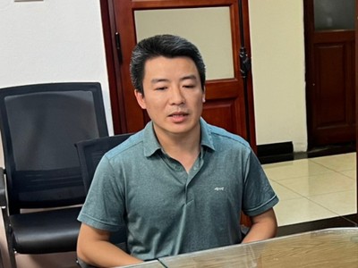 Thân Văn Thoại được xác định cầm đầu đường dây lừa đảo thông qua đồng tiền ảo Cashback Pro. Ảnh: Công an Hà Nội