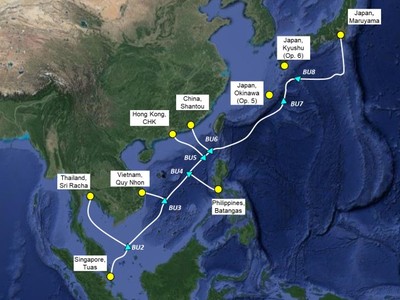 Tuyến cáp quang biển ADC (Asia Direct Cable). Ảnh: VTS