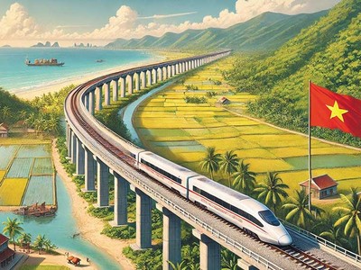Dự án Đường sắt tốc độ cao trên trục Bắc - Nam đang có những chuyển động mới đáng chú ý (Ảnh minh họa, tạo từ AI)