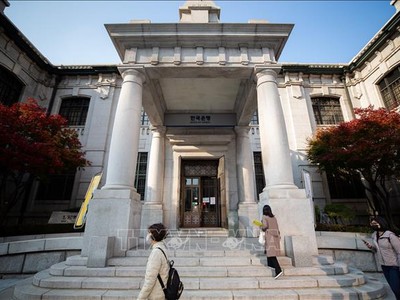 Trụ sở Ngân hàng Trung ương Hàn Quốc (BoK) ở Seoul. Ảnh: THX/TTXVN