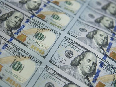 Đồng tiền mệnh giá 100 USD. Ảnh: AFP/TTXVN