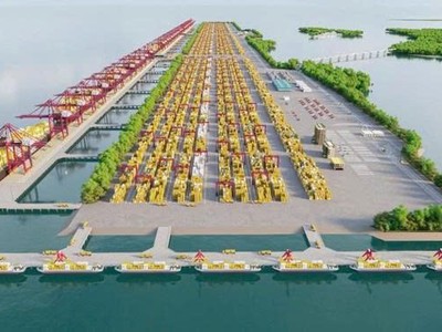 Phối cảnh Cảng trung chuyển quốc tế Cần Giờ.