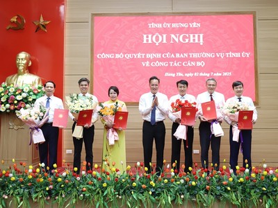Hưng Yên công bố bổ nhiệm các chức vụ chủ chốt
